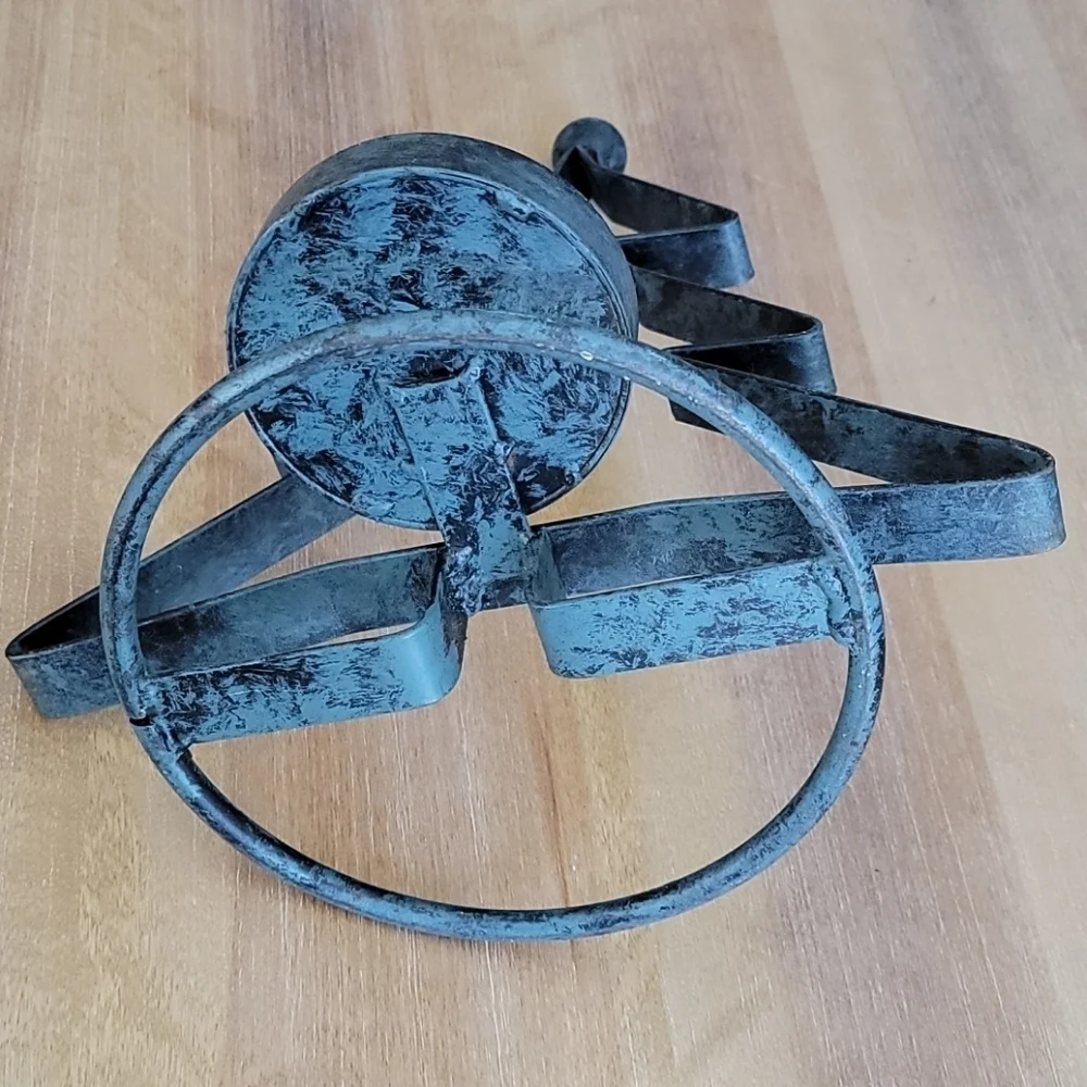 Wrought Iron Christmas Tree Candle Holder Rustic Holiday Decor